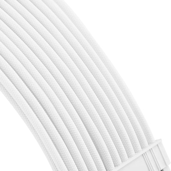 White PSU Extension Cable Kit , Solid Color Cable Solid Combo 300mm ATX24Pin PCI-E8Pin CPU8Pin With Combs
