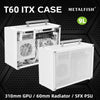 METALFISH T60 Mini ITX White Case 9L With Acrylic Or Mesh Side Panel and Portable Handle Support SFX PSU/310mm GPU/2*120mm Fan