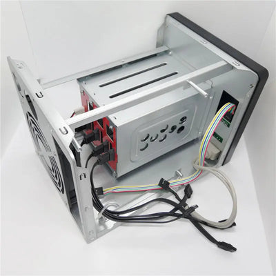 home storage hot-swap NAS Storage Server chassis IPFS Miner 4 drive bays 6GB sata backplane support mini-itx motherboard black