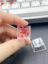 1Pcs High Quality Epoxy DIY Translucent Leaves Dry Flowers Paper Cross Axis Mechanical Keyboard Keycap Universal Accessories