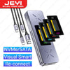 Visual Smart M.2 NVMe / SATA SSD Enclosure, USB 3.2 Gen 2 10Gbps, External M2 Adapter Case Support M-Key B +M Key UASP Trim