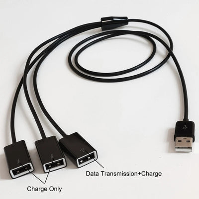 3 in 1 USB Splitter Cable USB Power Splitter 1 Male to 3 Female USB 2.0 Adapter 1 to 3 USB Splitter USB Extension Cable