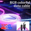 120W RGB data cable car luminous breathing gradient PD fast charging cable for TypeC data cable