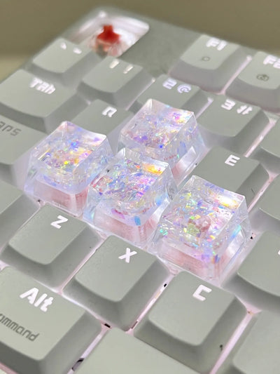 4Pcs High Quality Hot Sale Colorful Translucent Key Caps Cross Shaft Mechanical Keyboard Keycap