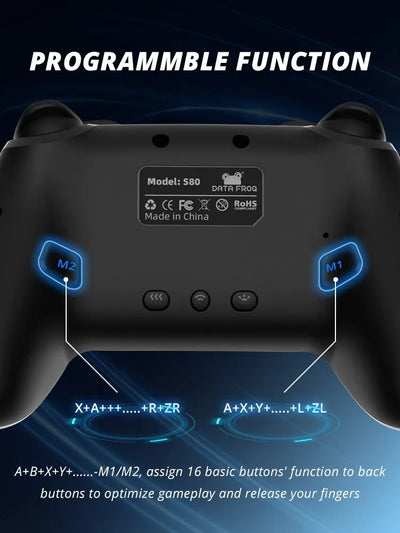 Wireless Controller For Nintendo Switch OLED/Lite Console Pro Gamepad with 1000Mah Battery Programmable Turbo Function