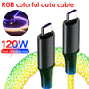 120W RGB data cable car luminous breathing gradient PD fast charging cable for TypeC data cable