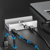 4 Port USB 3.0 HUB with Power Supply USB3.0 Splitter Adapter Clip-type Multi Splitter 5G High Speed Data Transmission for Laptop