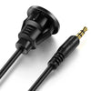 3.5mm Male to Female Car Truck Dashboard Panel Flush Mount Cable AUX Audio Jack Waterproof Extension Cable