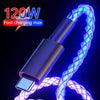 120W RGB data cable car luminous breathing gradient PD fast charging cable for TypeC data cable