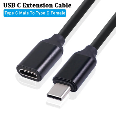 USB C Extension Cable USB C Male to Female Power Delivery Charging Extender Cord